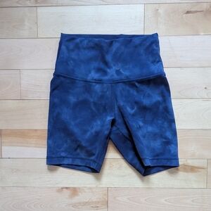 Lululemon Align 6" Navy Tie Dye High-Rise Bike Shorts Size 6